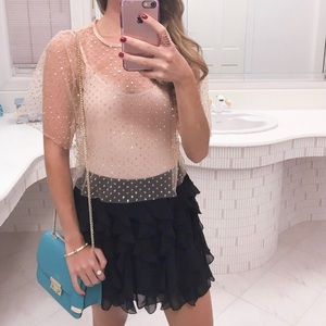 Sheer Rose Gold Sparkle Top